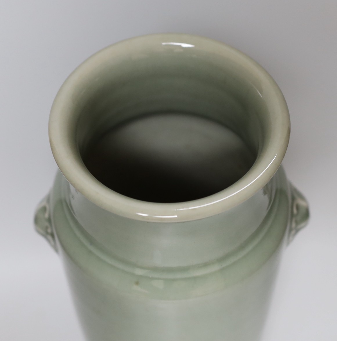 A Chinese celadon glazed vase, 37cms high